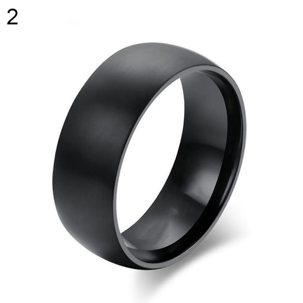 Mænd Cool Titanium Stål 8mm Bred Bryllup Engagement Jubilæum Band Finger Ring Size 8