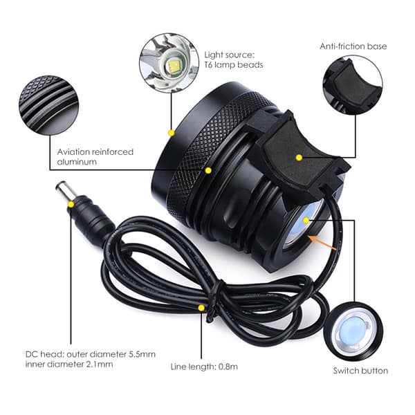 7 LED Vanntett Sykkellykt Frontlykt