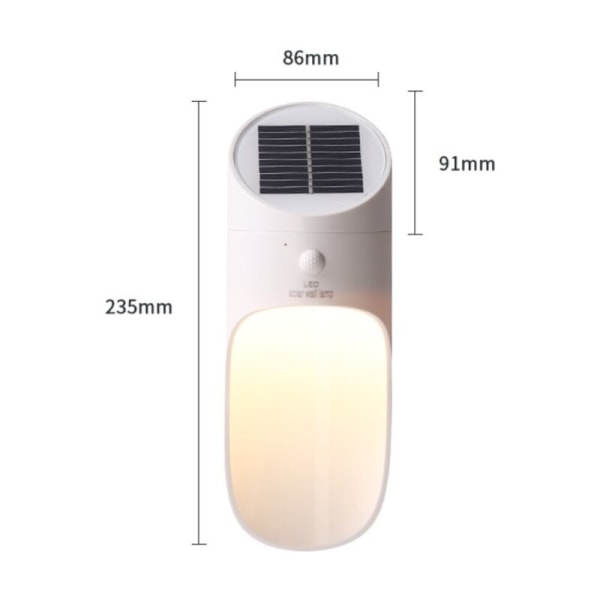 Musta-lämmin valo aurinkoseinävalo ulkona LED-induktio yövalo aurinkovalo ulkopuutarhahuvila koristevalo, f