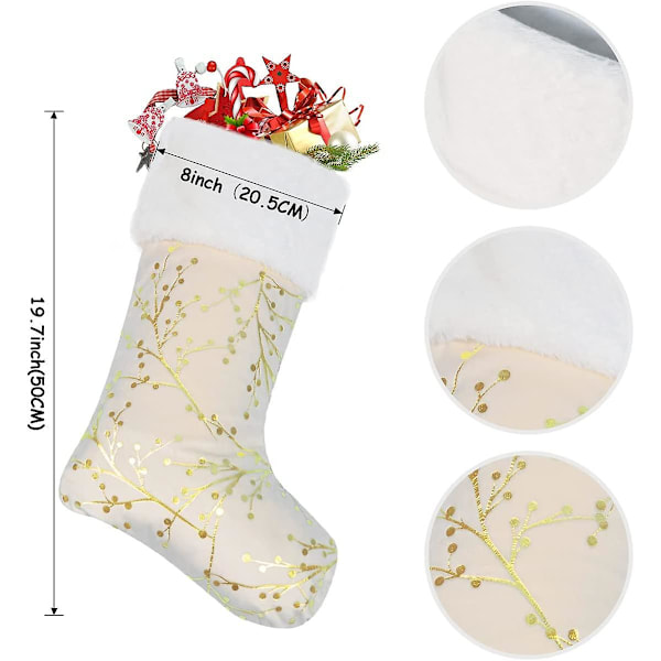 Julstrumpa set av 2 stor 22 tums julsocksäck