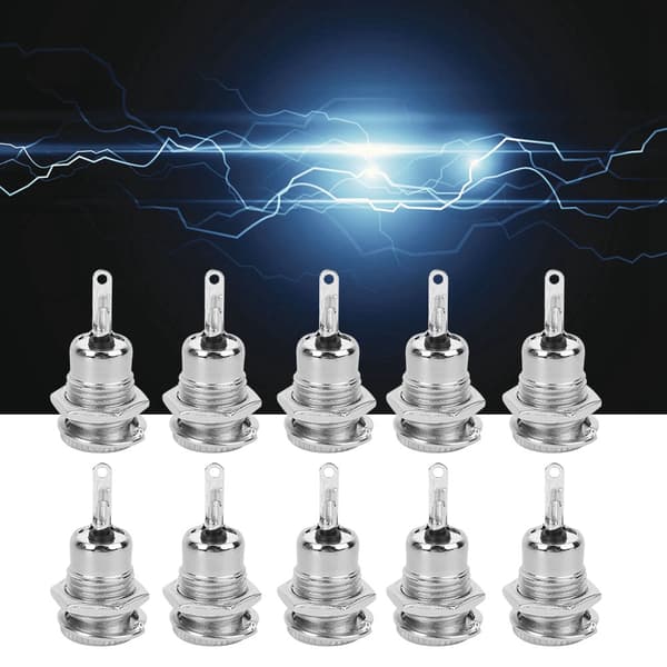 10 stk. DC Strømforsyning Hun Jack Socket Gevind Metal Panel Mount Connector DC099
