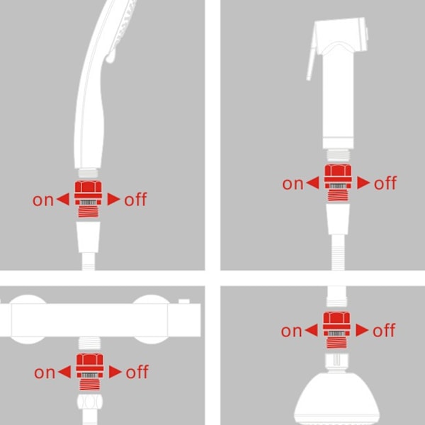 1/2-tommers Dusjhode Sprøyte Flow Control Valve og Avstengingsadapter for Badtilbehør