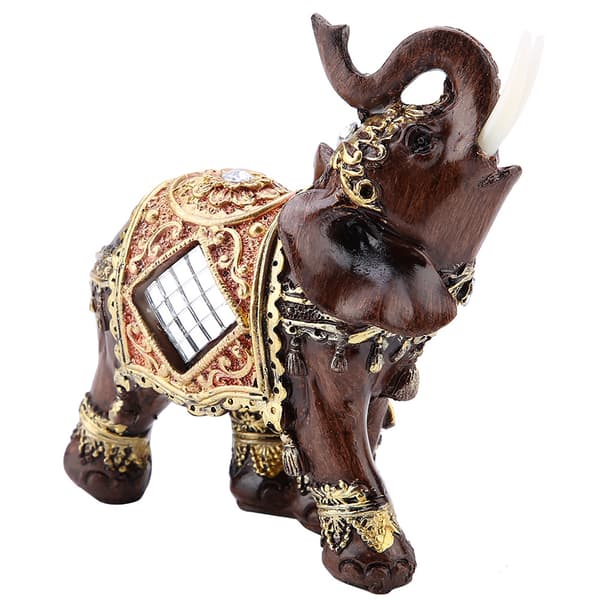 Feng Shui Elefantstatue i Treverk - Lykkefigur til hjemmet (Medium)