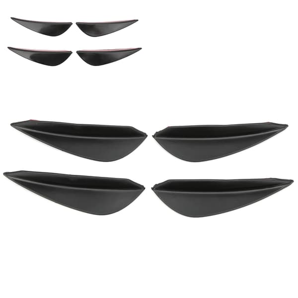 4 stk. Frontkofanger Luftkniv Spoiler Universal PVC Diffuser Højglans Sort