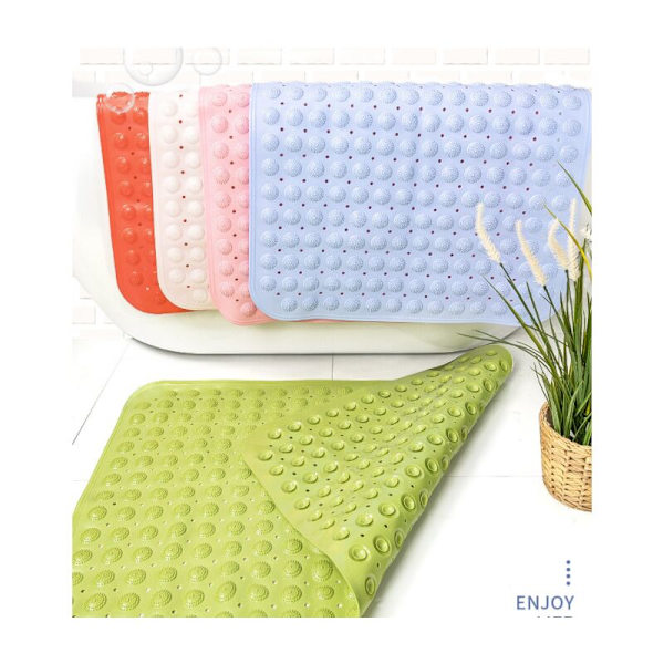 Halkfri duschmatta 35 x 70 cm Stor anti-halk badmatta för seniorer och vuxna med sugkopp, massage och dräneringshål