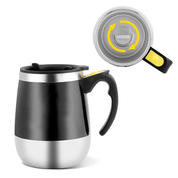 Selvblandende kaffekrus Magnetisk omrøring Rustfrit stål Elektrisk Sort