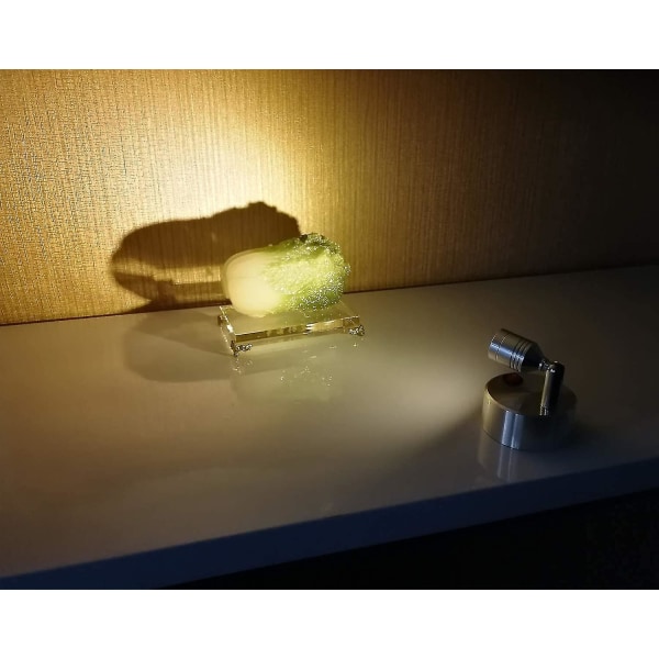 Trådlös LED Spotlight Batteridriven LED Vägglampa Varmvitt ljus, skåp med roterande lampor Huvudskåp Bänkljus (metall) [c Energi