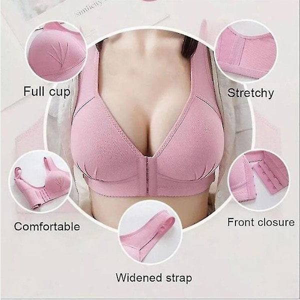 Plus Size Push BH Frontstängning Enfärgad BH 36-46 44