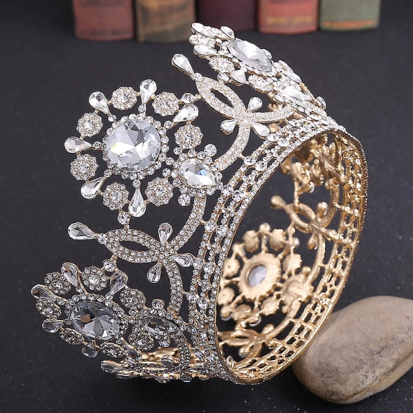 Jeweled Crowns Beautiful Headpiece Wedding Crown Wedding Tiaras Hårtilbehør For Prom bursdag White Diamond