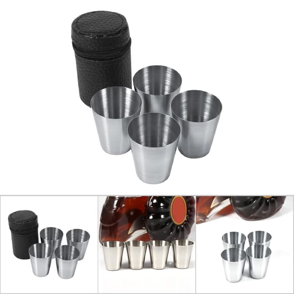 Rustfritt stål reise te kaffe kopp sett 4 pakke 30ml