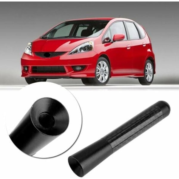 Bilantenne, 8CM Carbon Fiber Screw Radio Kort antenne til Universal Car Modification (Sort)