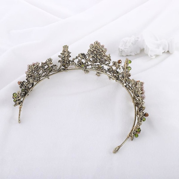 Brudkrona Huvudbonader Bröllop Födelsedag Krona Huvudbonad Svart Strass Blomma Retro Lyxigt hår