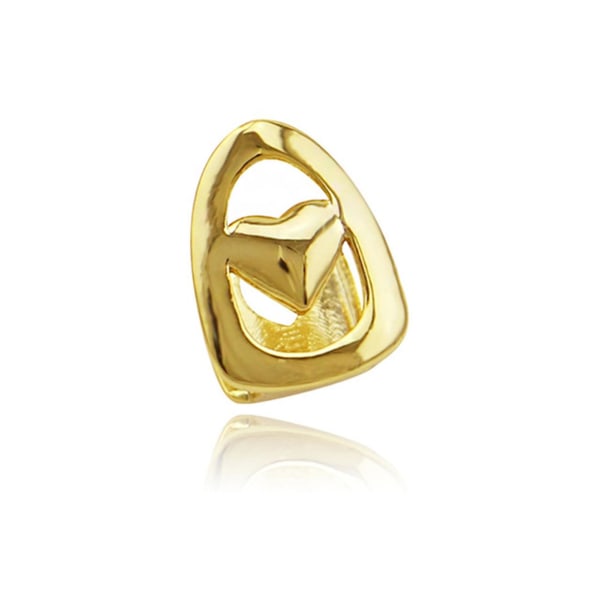 18k belagt gull tenner griller topp tann grill cap Fasjonable tenner tilbehør Universal for kvinner Gold Single Peach Heart