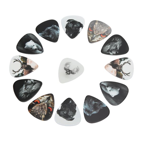 Dyredesign Medium Celluloid Gitarplekter 13 stk med boks