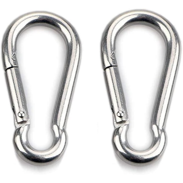 2 delar karbinhakar för tunga laster, sport, låshundar, hängmattgunga, rostfritt stål 304, 8 mm tjock