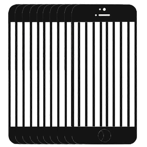 10 stk. til iPhone 5C Frontskærm Ydre Glaslinse Svart