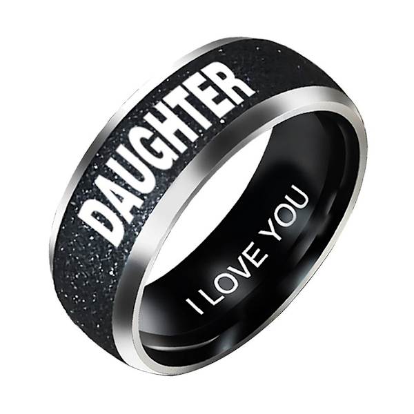 Mode Mamma Pappa Dotter Son Bokstäver Band Rostfritt stål Familjemedlem Ring Dad US 12