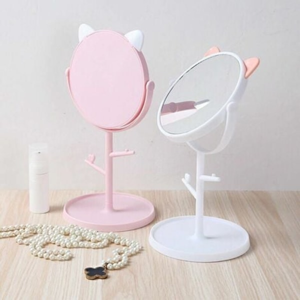 Grillutstyr roterende speil sminkespeil bærbart skrivebord søt prinsesse speil sovesal student speil enkel dressi