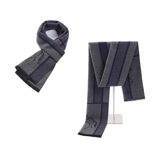 vinterscarf för män enkel hästscarf blue