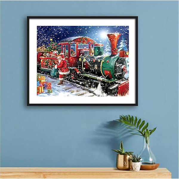 5D Diamantmaling-Juletog-40x50cm