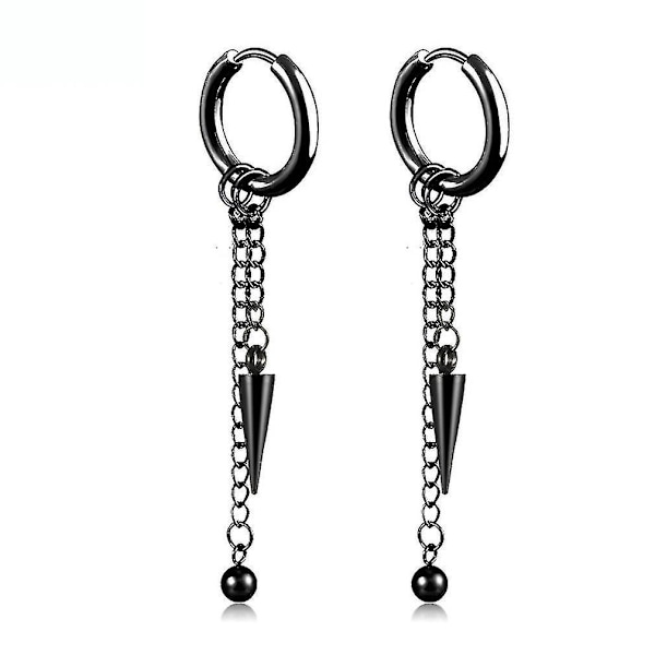 øreringe Tassel Mænd Hipster Non Pierceing Titanium Stål ørestikker til daglig brug