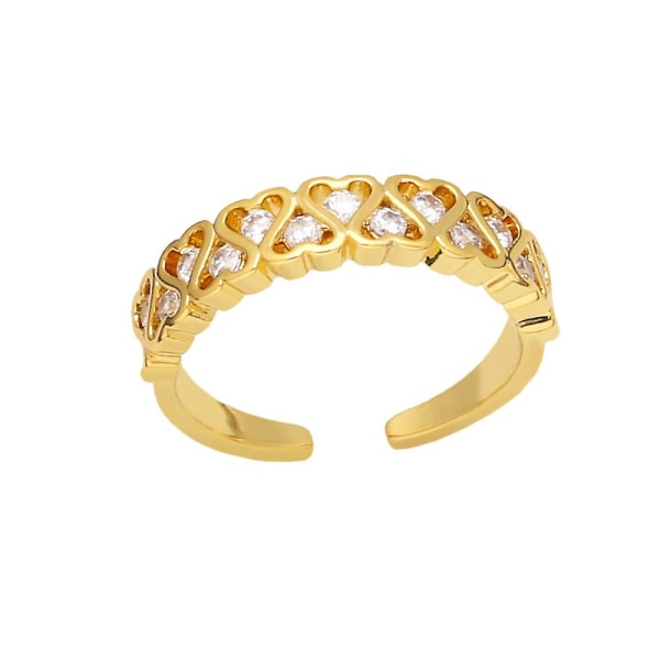 Ring Vintage Zircon Heart Stud Modesmycken Ac9467 Blue