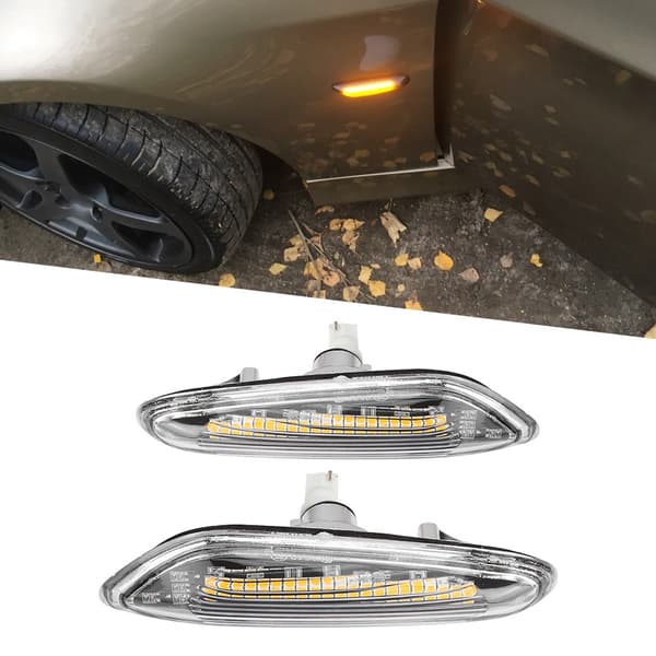 LED Dynamisk Flydende Lys Side Blinklys Indikator Par Kompatibel med E90 E91 E92 E93 E60 E87 E82 E46 Hvid