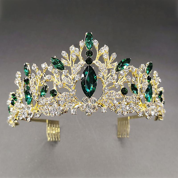 Krone Ornament Brude Bryllupstilbehør Simpel Legering Diamantbesat Brude galvaniseringskjole