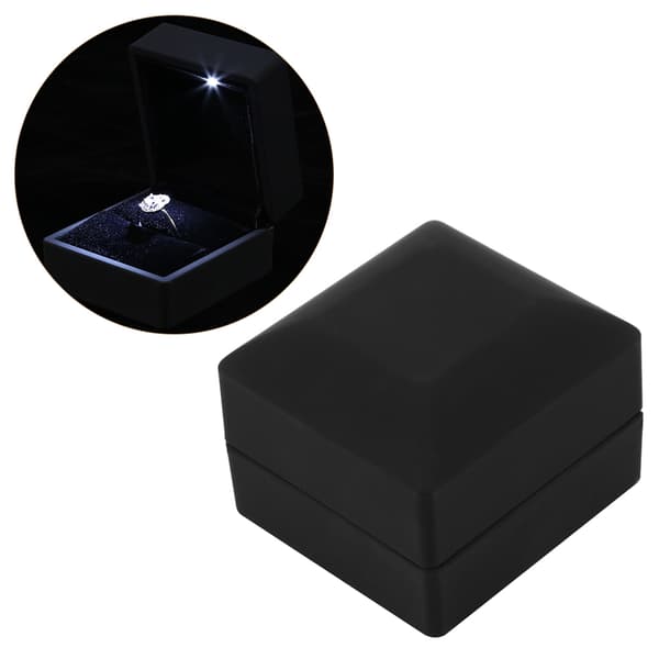LED Forlovelsesring Bryllupssmykker Display Case Gaveoppbevaringsboks med Lys
