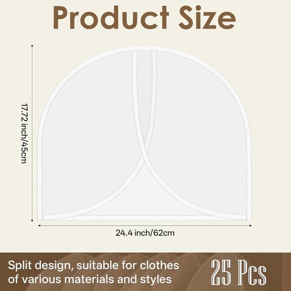 Garment Covers for Hanging Clothes, Transparent Shoulder Dust Covers, 25 Pieces, 24"x18