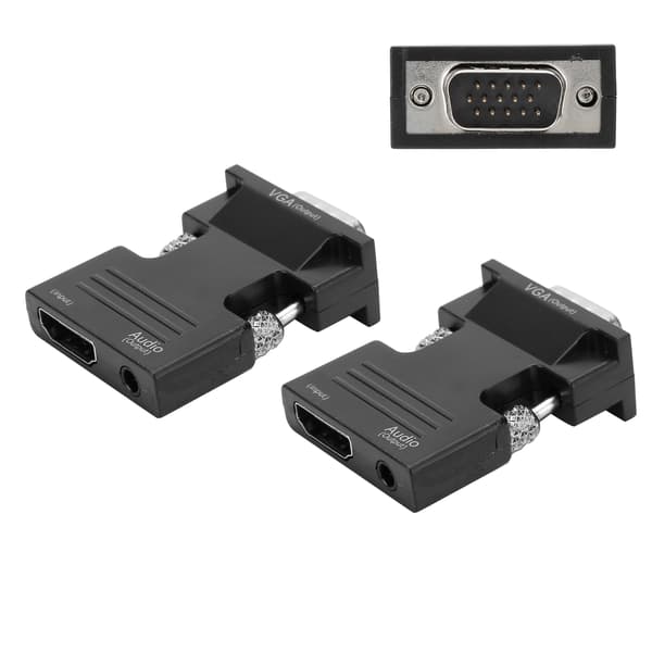 2 stk. HDMI til VGA-konverter 1080P videoadapterkabel for datamaskin
