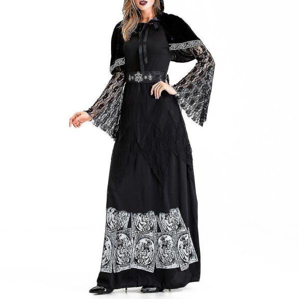 Halloween kostymer Kvinnor Outfit Klänning Kappa Midjebälte Set XL