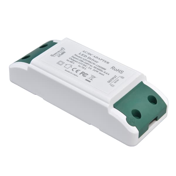 12V DC 24W 2A LED-driver til LED-strips og skabsbelysning