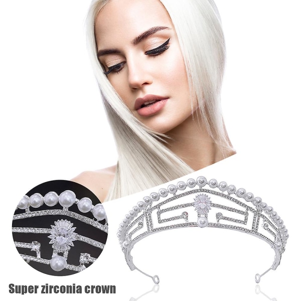 Full Diamond Zircon Crown Bridal Wedding Tiara Queen-pääpanta