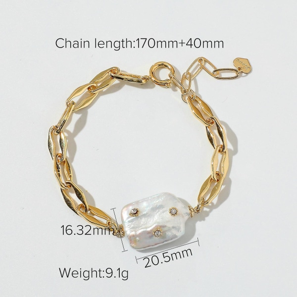 Armbånd Baroque Pearl Daily Outfit Metallic Element B1509