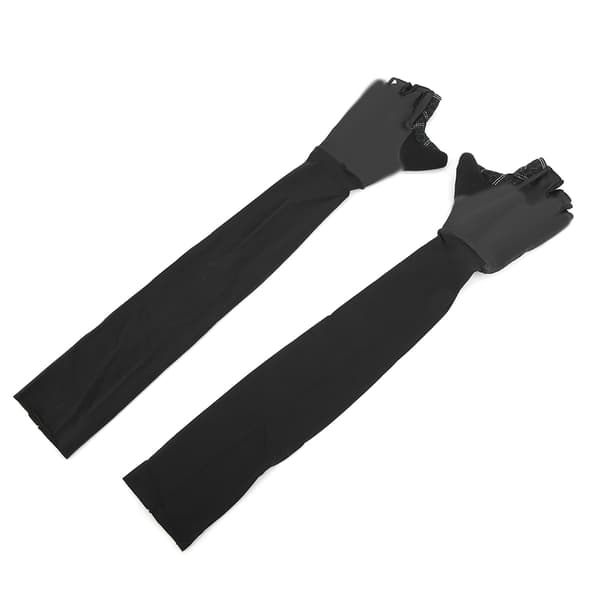 Elastisk polyurethan sorte cykel skridsikre solcreme lange handsker armærmer par sort M