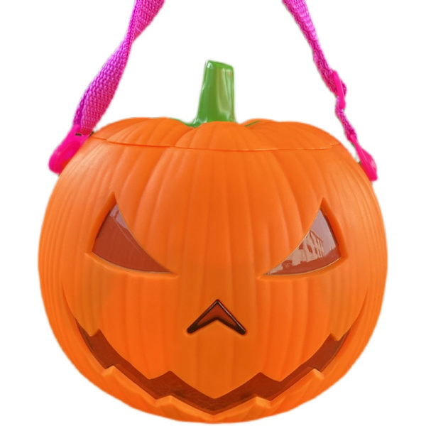 Halloween-lasten kannettava kurpitsakarkkiämpäri äänikäyttöiset hihnat valaisevat karkkikurpitsa