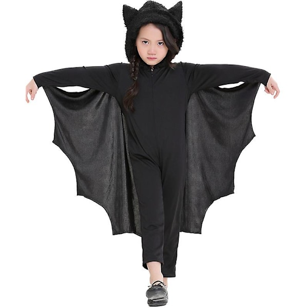 Lasten musta lepakkoasu Halloween jouluinen cosplay set S