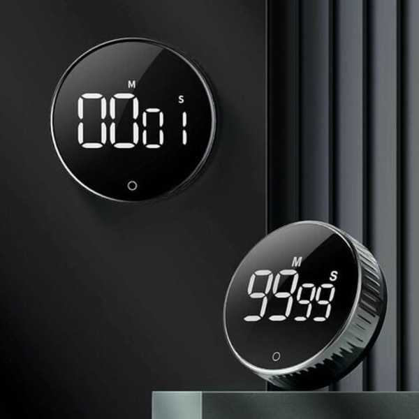 Kjøkkentimer, nedtellingstimer for kjøkkentimer for matlagingskurs, digital magnettimer LCD-skjerm, Rotation Co