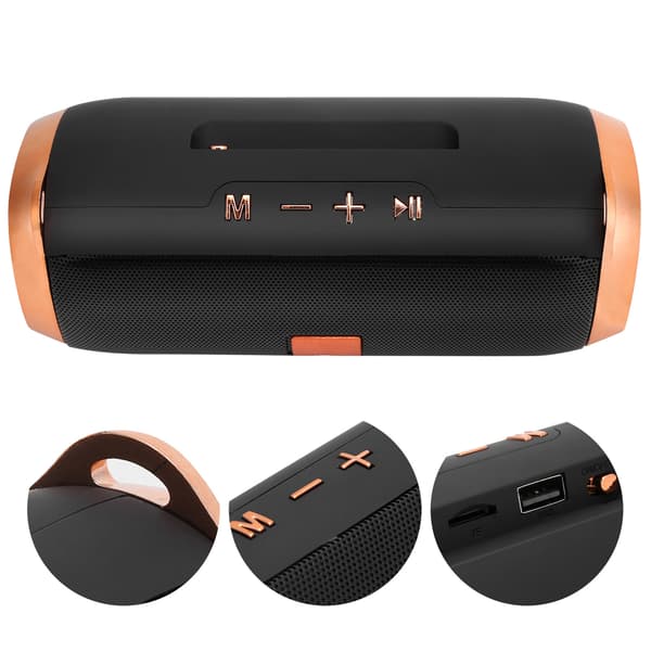 ET801 Udendørs Bluetooth Højttaler Stereo Subwoofer Bærbar til Computer Telefon Plug In Kort Sort