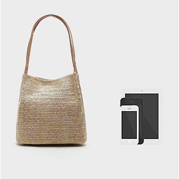 Halm Strandväska Buckets Totes Tote Axelväska Handväska Dam Summer Tote