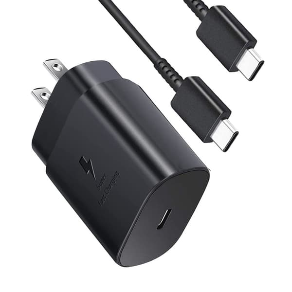 25W USB C Vegglader Strømadapter Hurtigladeblokk for Samsung S21 S20