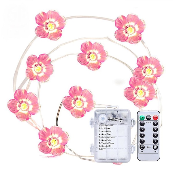 Blomsterljusslinga Fairy Rosa Ljusslinga, 3 meter 30 Batteridrivna Ljusslingor för Sovrum