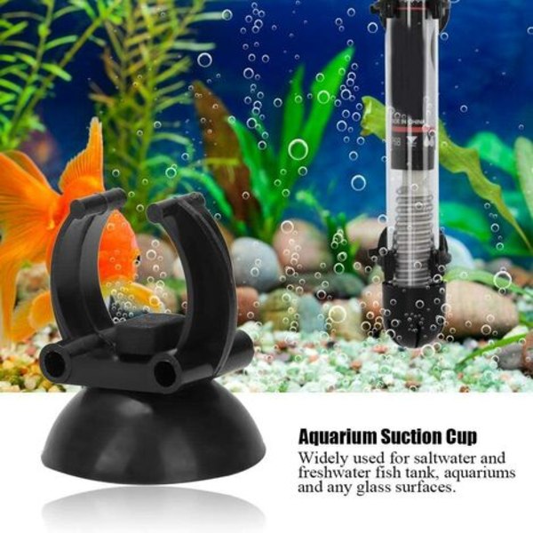 Clips med sugekop, 10 stk sort Clip Fastener til Aquarium Heater Pump Tube