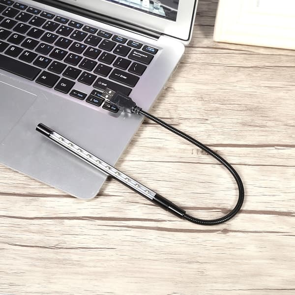 5V Fleksibel Mini USB LED Leselys Lampe For Laptop PC Datamaskin Svart