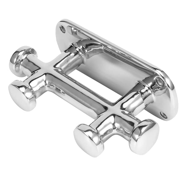 Marine Dobbelt Kryds Båd Pullert Fortøjningsklampe Rustfrit Stål Dæk Dock Hardware 145x61x85mm