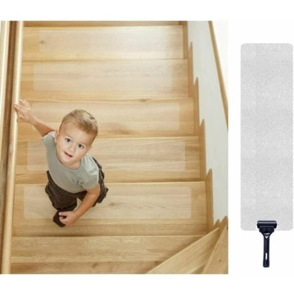 Halkfria trappremsor Klara halkfria trappremsor 10 cm x 60 cm Paket med 15