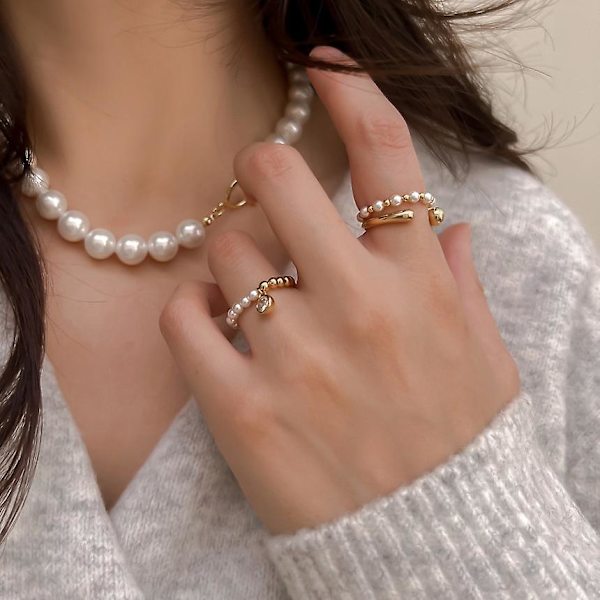 Ring Pearl Vintage Sæt piger&#39; Modesmykker Ac3839 A09