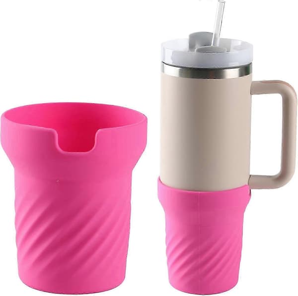 Mugg Silikon Muggskydd Lämpligt för Stanley Muggskydd Bilmugg Ismästarmugg Skyddsfodral Stanleys Silikon Muggskydd 30 Oz Rose Pink Cup Bottom Set
