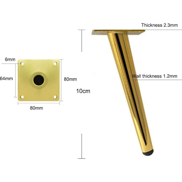 (Titanium Gold - Oblique Cone 4 Pieces) TV-skåp Ben Soffben Soffbordsben